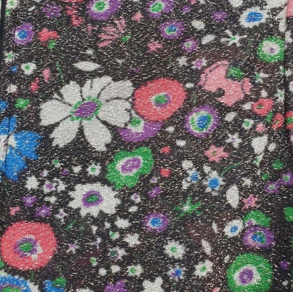 VTG 1970s Lurex Lame Metallic Floral Print Bow Maxi Cocktail Gown Dress Small 8 - Picture 9 of 9